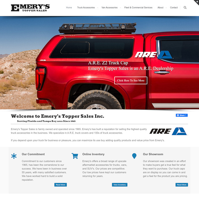 Emery's Topper Sales - A.R.E. Truck Caps & Truck Accessories since 1965